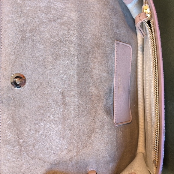 Jimmy Choo Lilia Pink Glitter Clutch with Gold Shoulder Strap - Picture 7 of 12